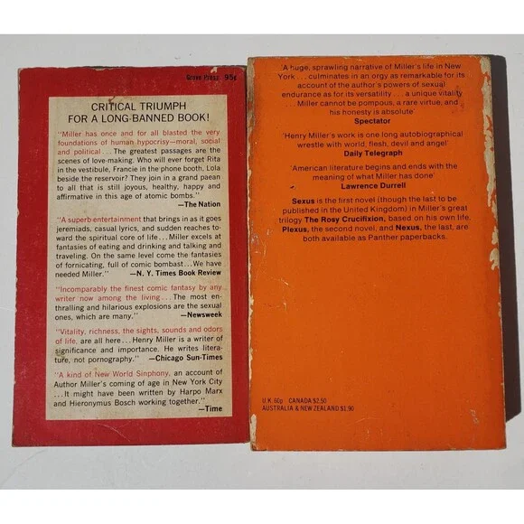 Tropic Of Capricorn & Sexus by Henry Miller Vintage Paperbacks 1961 & 1973 - Picture 2 of 16